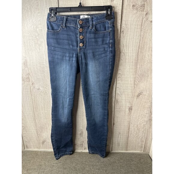 Lot of 3 Jordache Super Skinny Girls Blue Jeans Size 12 Button Fly Stretch Denim - Picture 2 of 12